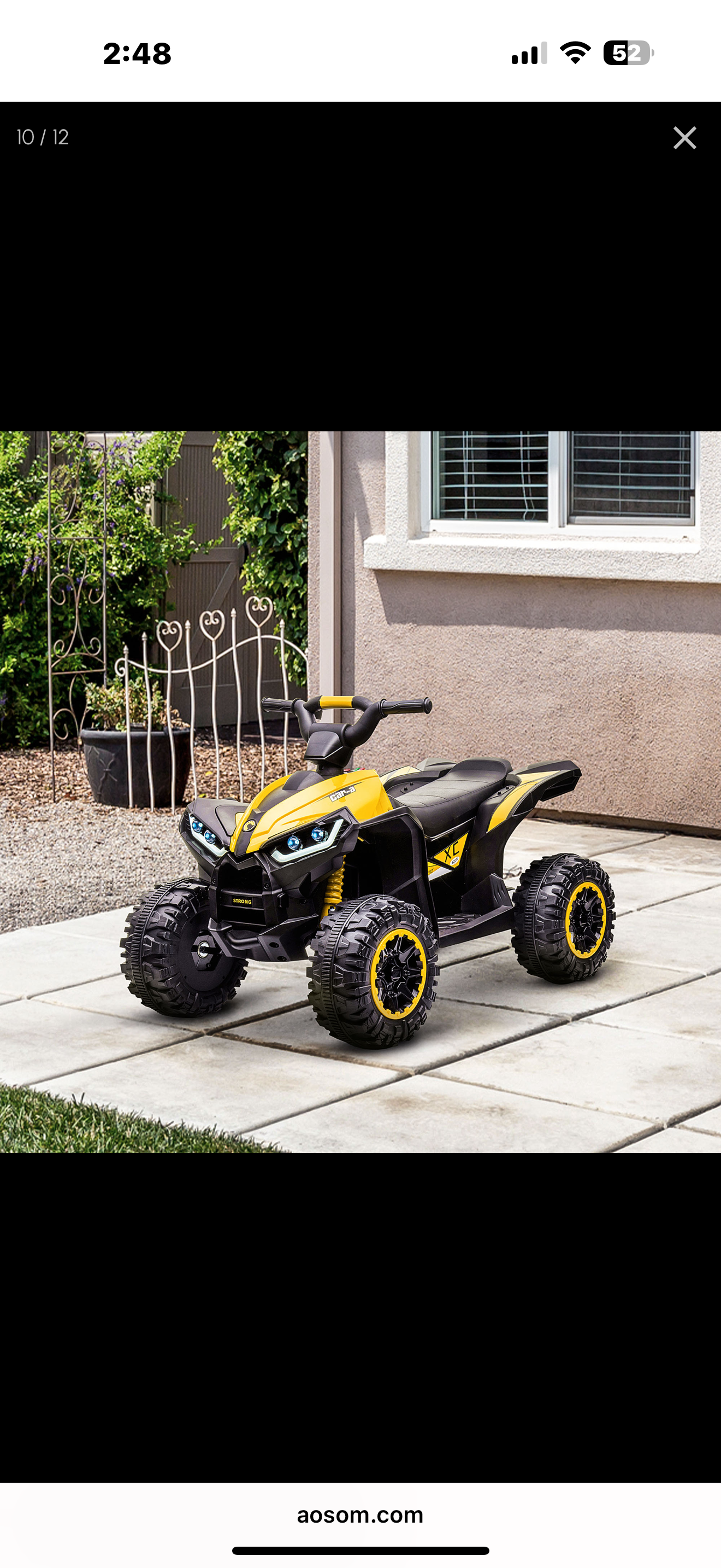 Aosom 12V Kids ATV Quad Car with Forward & Backward Function, Four Wheeler for Kids with Wear-Resistant Wheels, Music, Electric Ride-on ATV for Toddlers Ages 3+ Years Old, Red