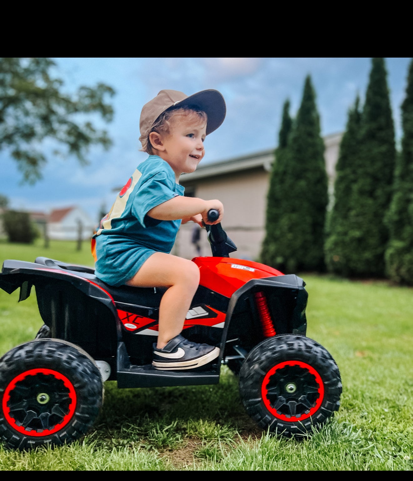 Aosom 12V Kids ATV Quad Car with Forward & Backward Function, Four Wheeler for Kids with Wear-Resistant Wheels, Music, Electric Ride-on ATV for Toddlers Ages 3+ Years Old, Red