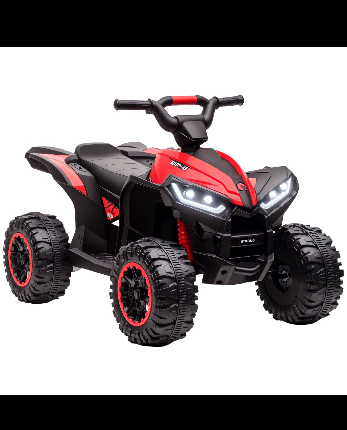 Aosom 12V Kids ATV Quad Car with Forward & Backward Function, Four Wheeler for Kids with Wear-Resistant Wheels, Music, Electric Ride-on ATV for Toddlers Ages 3+ Years Old, Red