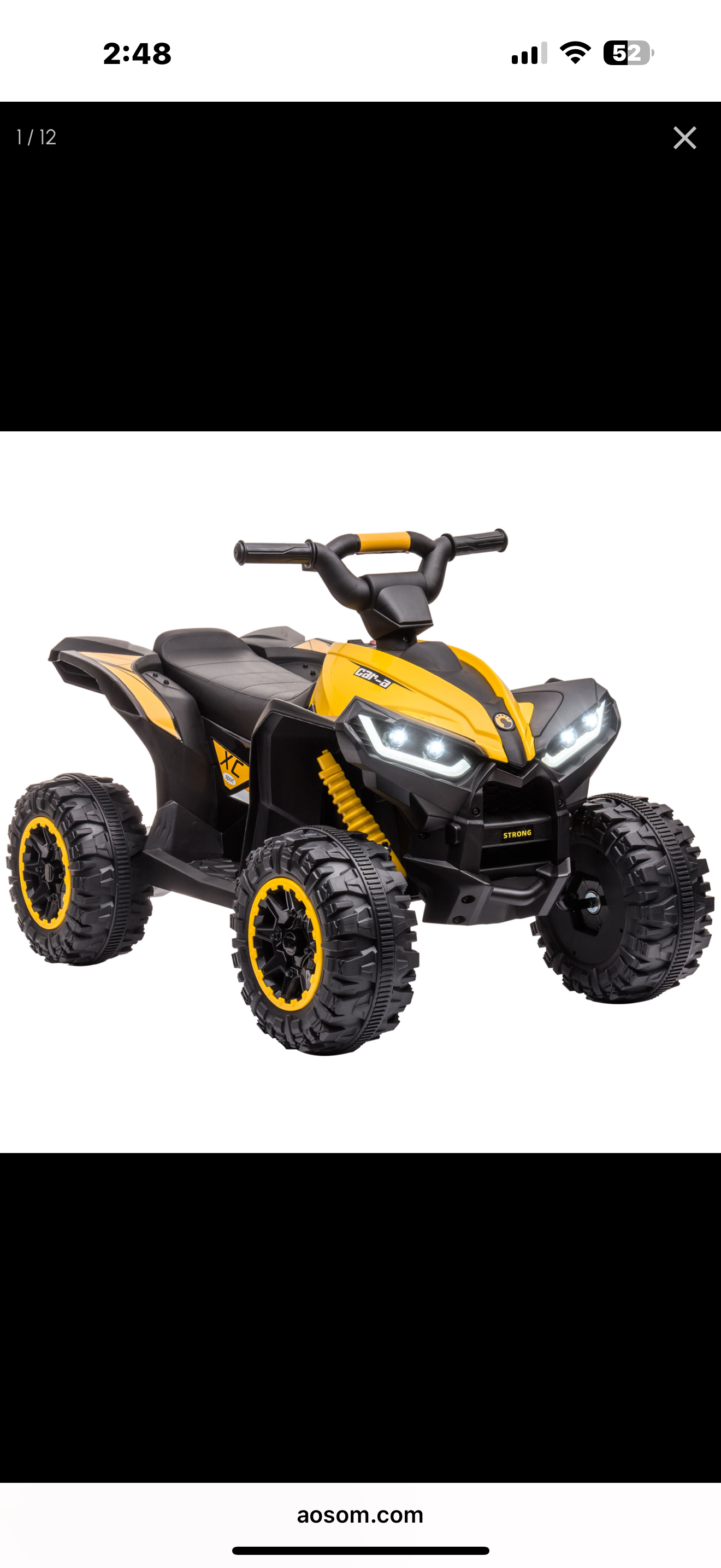 Aosom 12V Kids ATV Quad Car with Forward & Backward Function, Four Wheeler for Kids with Wear-Resistant Wheels, Music, Electric Ride-on ATV for Toddlers Ages 3+ Years Old, Red
